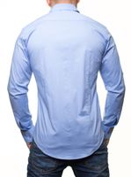 Klassisches Langarm-Hemd für Herren mit Kent-Kragen Business-Shirt Freizeit-Hemd 8255 Blau