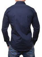 Klassisches Langarm-Hemd für Herren mit Kent-Kragen Business-Shirt Freizeit-Hemd 8255 Marine-Blau
