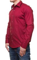 Klassisches Langarm-Hemd für Herren mit Kent-Kragen Business-Shirt Freizeit-Hemd 8255 Bordeaux