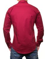 Klassisches Langarm-Hemd für Herren mit Kent-Kragen Business-Shirt Freizeit-Hemd 8255 Bordeaux