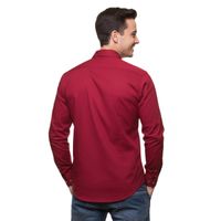 Classic long-sleeved shirt for men with Kent collar, business shirt, casual shirt, 8255 Bordeaux