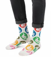 1 paire de chaussettes homme Happy Socks Thumbs-Up, imprimées avec un pouce levé, en coton, pour tous les jours (P002590), écru-blanc/multicolore