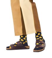 1 Paar Happy Socks Rubber Duck Herren Socken mit Allover Quitsche-Entchen-Print Baumwoll-Socken Alltags-Strümpfe RDU01-6500 Schwarz/Bunt