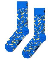 1 Paar Happy Socks Pasta Herren Socken mit Allover Pasta-Print Baumwoll-Socken Alltags-Strümpfe P001869 Blau/Bunt