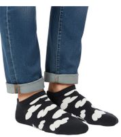 1 Paar Happy Socks Cloudy Low Herren Sneaker-Socken mit Allover Wolken-Print Baumwoll-Socken Alltags-Strümpfe P001542 Schwarz/Weiß
