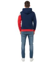Sportlicher Hoodie für Herren im Color-Blocking-Style Kapuzen-Pullover Sweater 4727 Navy/Grau/Rot