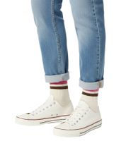 1 Paar Happy Socks Simple Stripe Damen Socken mit Streifen-Print Baumwoll-Socken Alltags-Strümpfe P001608 Beige/Rosa/Braun