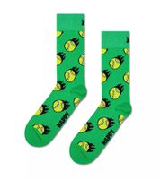 1 Paar Happy Socks Tennis Ball Sock Herren Socken mit Allover Tennisbällen-Print Baumwoll-Socken Alltags-Strümpfe P002587 Grün/Gelb/Schwarz