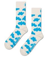 1 par de calcetines Happy Socks Cloudy para mujer con estampado de nubes, calcetines de algodón, calcetines para uso diario P002588 Crudo-Blanco/Azul