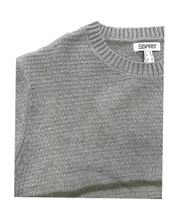 Pull rayé ESPRIT pour homme, col rond, 100 % coton, disponible en gris/gris foncé, beige/bordeaux ou gris/vert
