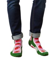 1 Paar Happy Socks Tomato Herren Socken mit Allover Tomaten-Print Baumwoll-Socken Alltags-Strümpfe P002569 Grün/Bunt