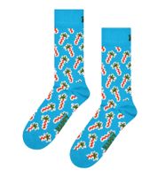 1 Paar Happy Socks Happy Palm Sock Herren Socken mit Palmen-Print Baumwoll-Socken Alltags-Strümpfe P002605 Blau/Orange/Grün
