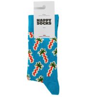 1 Paar Happy Socks Happy Palm Sock Herren Socken mit Palmen-Print Baumwoll-Socken Alltags-Strümpfe P002605 Blau/Orange/Grün