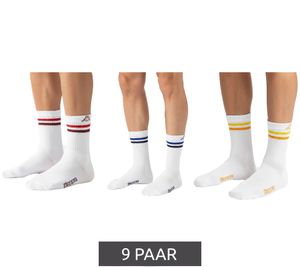 9 Paar Kappa Tennis-Socken Baumwoll-Strümpfe mit Kappa-Logo Alltags-Socken 371F4ZW A01 Weiß
