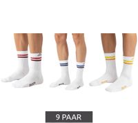 9 Paar Kappa Tennis-Socken Baumwoll-Strümpfe mit Kappa-Logo Alltags-Socken 371F4ZW A01 Weiß
