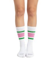 1 par de calcetines Happy Socks Simple Stripe para mujer, calcetines de algodón, calcetines de uso diario P002536 Blanco/Verde/Rosa