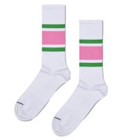 1 par de calcetines Happy Socks Simple Stripe para mujer, calcetines de algodón, calcetines de uso diario P002536 Blanco/Verde/Rosa