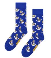 1 Paar Happy Socks Anchor Sock Herren Socken mit Maritimes Anker-Motiv Baumwoll-Socken Alltags-Strümpfe P002597 Blau/Ecru/Gelb