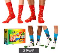 2 paia di calzini unisex Happy Socks Beach Life in confezione regalo con stampa integrale da spiaggia e cocktail, calzini in cotone, calzini per tutti i giorni P002651 Rosso/Blu/Multicolore