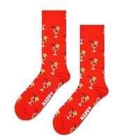 2 Paar Happy Socks Beach Life Unisex Socken in Geschenkbox mit Allover Strand und Cocktail-Print Baumwoll-Socken Alltags-Strümpfe P002651 Rot/Blau/Bunt