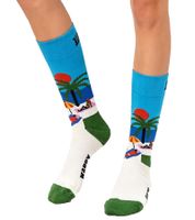 2 paia di calzini unisex Happy Socks Beach Life in confezione regalo con stampa integrale da spiaggia e cocktail, calzini in cotone, calzini per tutti i giorni P002651 Rosso/Blu/Multicolore