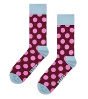 1 Paar Happy Socks Damen Socken gepunktete Baumwoll-Socken Alltags-Strümpfe P001586 Weinrot/Rosa/Türkis