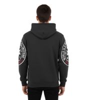 Vielseitiger Herren Kapuzen-Pullover mit coolen Markenprints Hoodie Sweater 19078 Grau