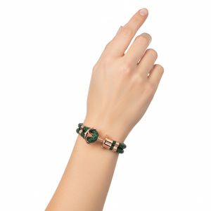 Paul Hewitt Damen Armband mit Anker-Verschluss Echtleder-Armreif Arm-Schmuck Edelstahl-Armband PH-PH-L-R-G Grün