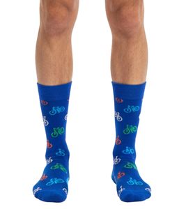 1 paio di calzini da uomo Happy Socks Bike con stampa integrale di biciclette, calzini in cotone, calzini per tutti i giorni P002586 Blu/Multicolore