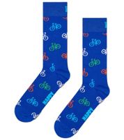 1 paio di calzini da uomo Happy Socks Bike con stampa integrale di biciclette, calzini in cotone, calzini per tutti i giorni P002586 Blu/Multicolore