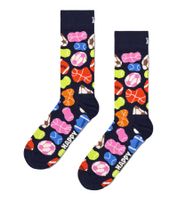 1 paio di calzini da uomo Happy Socks con stampa integrale di palloni sportivi, calzini in cotone, calzini per tutti i giorni P001509 Nero/Multicolore