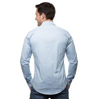 Klassisches Langarm-Hemd für Herren mit Kent-Kragen Business-Shirt Freizeit-Hemd 8255 Hellblau