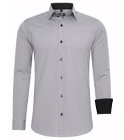Trendiges Business-Hemd für Herren Freizeit-Shirt Langarm-Hemd 44 Hellgrau