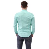 Elegantes Ausgeh-Hemd für Herren Langarm-Hemd mit kontrastfarbigen Detail an Knopfleiste Business-Hemd 70 Mint 