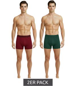 2er Pack U.S. POLO ASSN. Premium Herren Boxershorts Unterhose nachhaltige Unterwäsche 180 g/m² 134 68262 53696 502 Dunkel-Grün/Wein-Rot