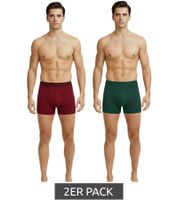 2er Pack U.S. POLO ASSN. Premium Herren Boxershorts Unterhose nachhaltige Unterwäsche 180 g/m² 134 68262 53696 502 Dunkel-Grün/Wein-Rot