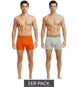 2er Pack U.S. POLO ASSN. Premium Herren Boxershorts Unterhose nachhaltige Unterwäsche 180 g/m² 134 68262 53696 501 Orange/Grau Melange
