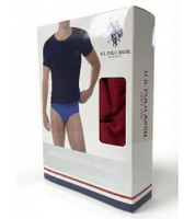 Trendiges U.S. POLO ASSN. Premium Herren Basic T-Shirt nachhaltiges Baumwoll-Shirt Alltags-Shirt 154 68261 53696 655 Wein-Rot