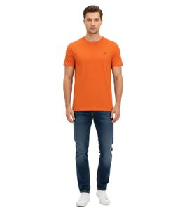 Bequemes U.S. POLO ASSN. Premium Herren Basic T-Shirt nachhaltiges Baumwoll-Shirt Alltags-Shirt 154 68261 53969 512 Orange