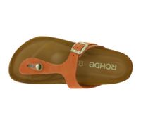 Bequeme ROHDE Alba Damen Zehentrenner moderne Echtleder-Sandalen Sommer-Schuhe Strand-Latschen 5642 41 Orange