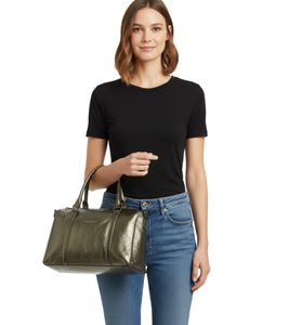 Amplio bolso de mano BURKLEY con cristales arrugados para mujer, 27 x 19 x 10 cm, bandolera, 1001603.46 11, gris