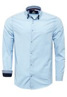 Camisa de manga larga informal para hombre, talla 80, azul claro