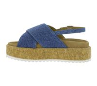 Trendige LAZAMANI Iria Damen Plateau Sandale - Kreuzriemen in Denim - Wildleder-Fußbett EVA-Sohle LA33770 Denim/Blau