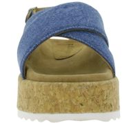 Trendige LAZAMANI Iria Damen Plateau Sandale - Kreuzriemen in Denim - Wildleder-Fußbett EVA-Sohle LA33770 Denim/Blau