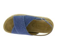 Trendige LAZAMANI Iria Damen Plateau Sandale - Kreuzriemen in Denim - Wildleder-Fußbett EVA-Sohle LA33770 Denim/Blau