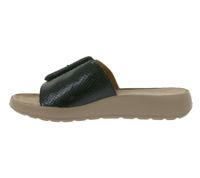 Eleganti pantofole da donna in vera pelle di igi&co, made in Italy, con cinturini stampa serpente, 76784 00, nere