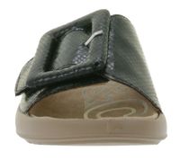 Eleganti pantofole da donna in vera pelle di igi&co, made in Italy, con cinturini stampa serpente, 76784 00, nere