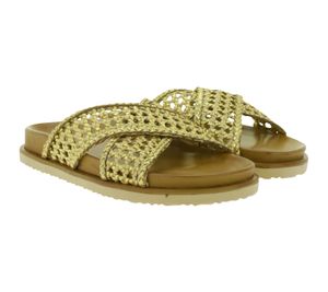 Stylish igi&co Women's Genuine Leather Mules Made in Italy Slippers with Snake Print Straps 76784 00 Black