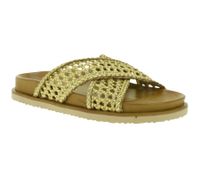 Stylish igi&co Women's Genuine Leather Mules Made in Italy Slippers with Snake Print Straps 76784 00 Black