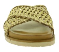 Stylish igi&co Women's Genuine Leather Mules Made in Italy Slippers with Snake Print Straps 76784 00 Black